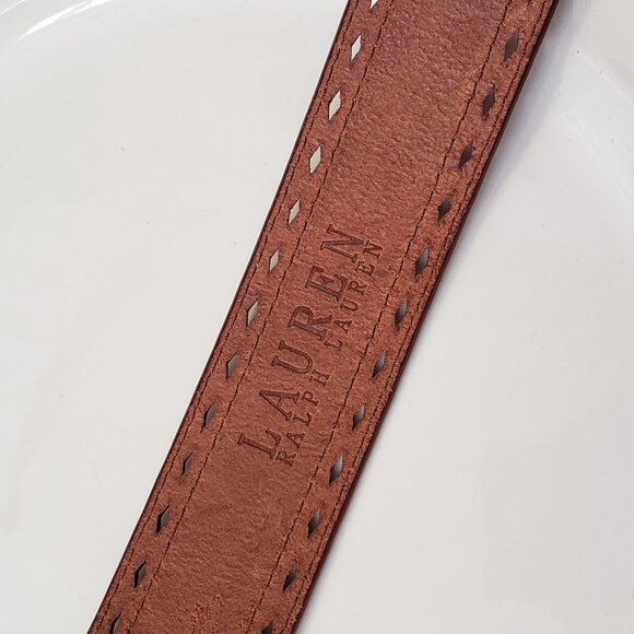 Ralph Lauren Flower Embossed Tooled Leather Belt NWT - Picture 5 of 11